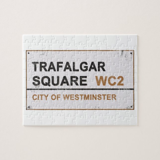 Trafalgar Square London - Vintages Zeichen Puzzle (Horizontal)