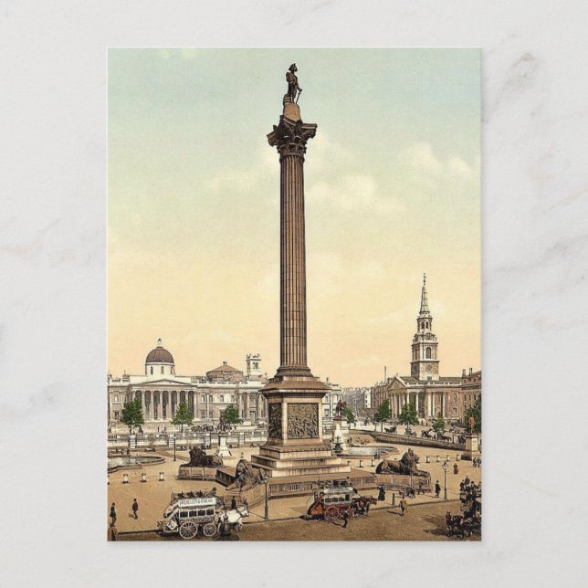 Trafalgar Square und National Gallery, London, Eng Postkarte (Vorderseite)