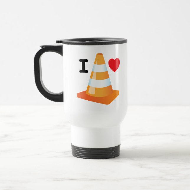 Traffic Cone Funny Travel Mug Reisebecher (Links)