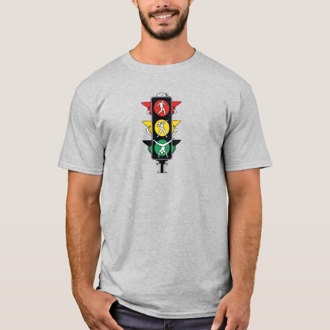 Traffic Light Dance - Funny Cartoon Design Unisex T-Shirt (Vorderseite)
