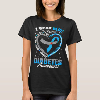 Trag Blau für das Bewusstsein für Diabetes bei Sch T-Shirt