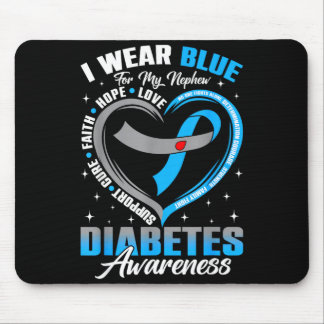 Trag Blau für das Diabetes-Bewusstsein des Neffen Mousepad