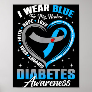 Trag Blau für das Diabetes-Bewusstsein des Neffen Poster