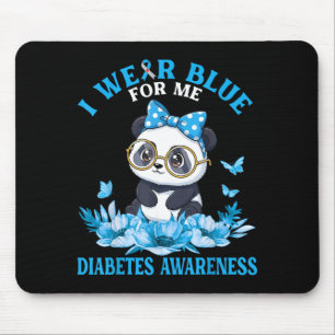 Trag Blau Für Süße Panda Blumen Diabetes Mousepad