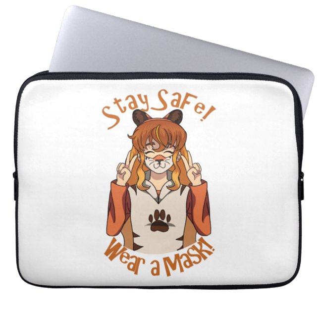 Trag eine Maske! Elektronenbeutel Laptopschutzhülle (Vorderseite)