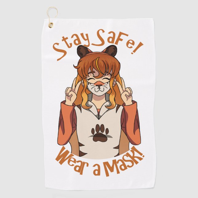 Trag eine Maske! Golfhandtuch (Vorderseite)
