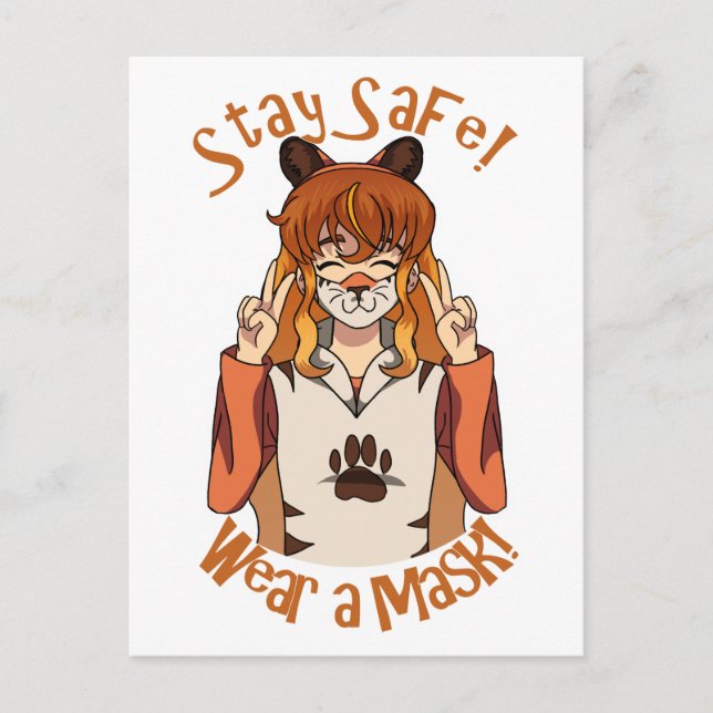Trag eine Maske! Postkarte (Vorderseite)
