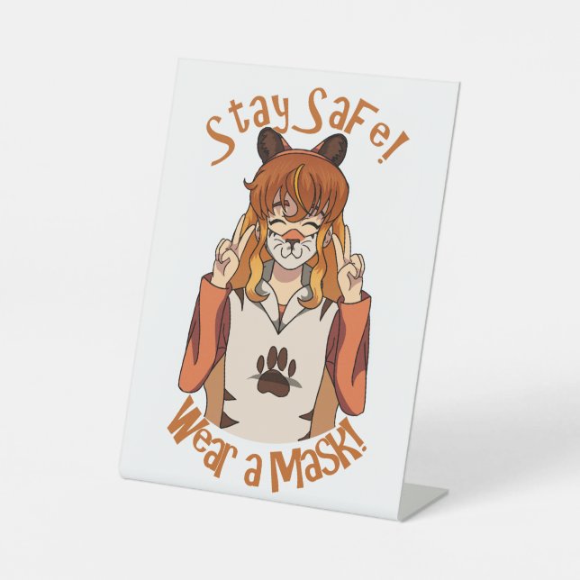 Trag eine Maske! Sockelschild (Vorderseite)