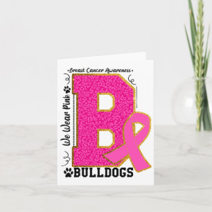 Trag Rosa Bulldogs Brustkrebs-Bewusstsein Bulldogg Karte