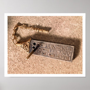 Tragbare Sonnenuhr, Silber und Gold, 10. Jahrhunde Poster