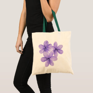 Tragbare Tasche mit weißen Wasserfarbenblumen und