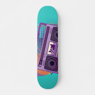 tragbarer Funkkassettenspieler mit Funky 80er, Boo Skateboard