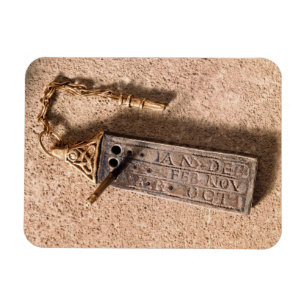 Tragbarer Sundial, Silber und Gold, 10. Magnet