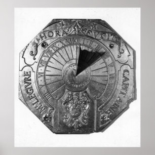 Tragbarer Sundial, von Sierk Schloss 1756 Poster