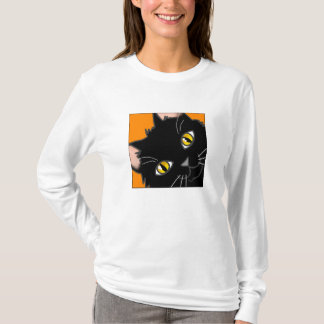 Tragbares schwarzes Miezekatze-Spähen T-Shirt