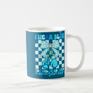 Trage Blau für Darmkrebsbewusstsein Coquette Boxen Kaffeetasse