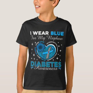 Trage Blau für das Bewusstsein für Diabetes beim N T-Shirt