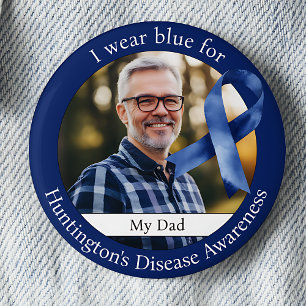 Trage Blau für das Huntington-Krankheit-Bewusstsei Button