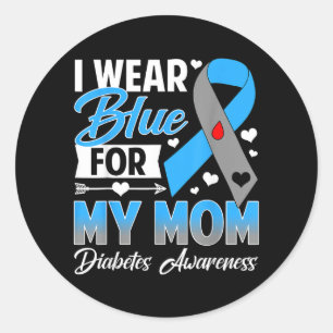 Trage Blau für Mama T1 D Diabetes-Aufklärungsmonat Runder Aufkleber