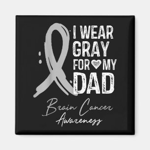 Trage Grau für Papa-Shirt Gehirnkrebs-Bewusstsein Magnet