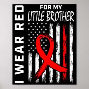 Trage Roten Schleife Kleiner Bruder Herzkrankheit  Poster