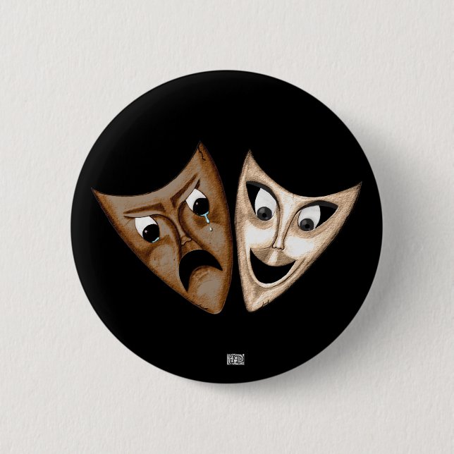 Tragedy & Comedy Button (Vorderseite)