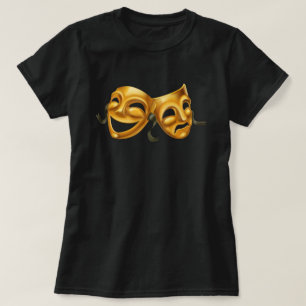 Tragedy Comedy Theater Golden T-Shirt