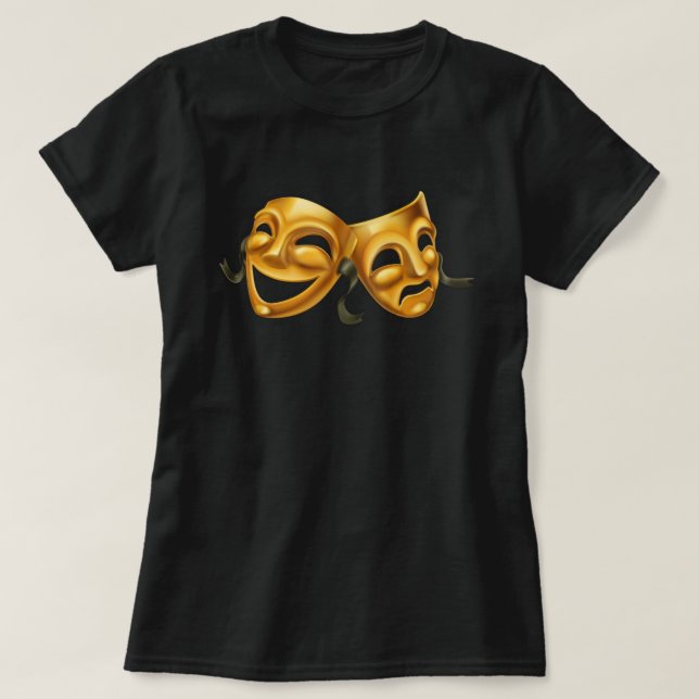 Tragedy Comedy Theater Golden T-Shirt (Design vorne)