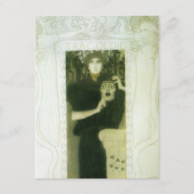 Tragedy von Gustav Klimt Postkarte (Vorderseite)