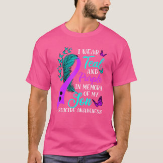 Tragen Aquamarin Lila in Erinnerung an meine Son S T-Shirt