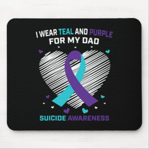 Tragen Aquamarin und Lila für Vater Suizidbewussts Mousepad