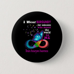Tragen Burgundy Gehirn Aneurysm Bewusstsein Button