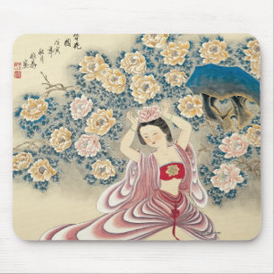 Tragen einer Blume im Kopf Mousepad