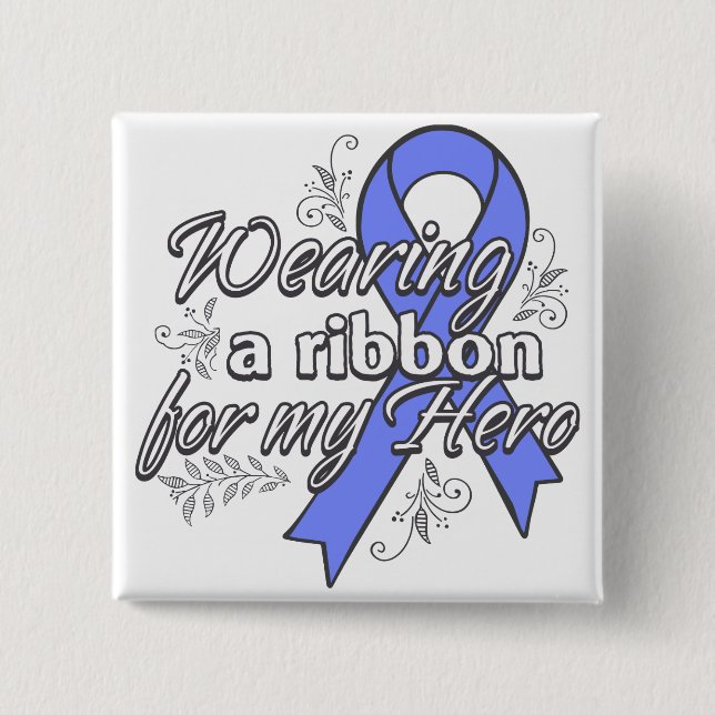 Tragen eines Periwinkle Ribbon für meinen Helden Button (Vorderseite)