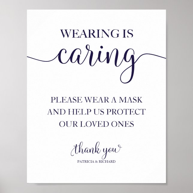 Tragen ist Gekümmert Maske-Zeichen Poster (Vorne)