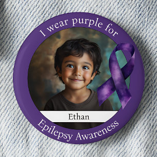 Tragen Lila für Epilepsie Awareness Foto Button