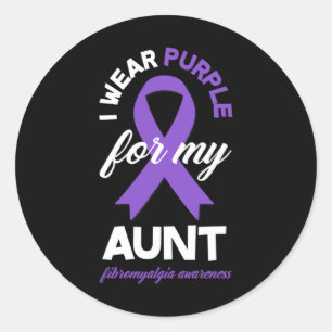Tragen Lila für meine Tante Fibromyalgie Bewusstse Runder Aufkleber