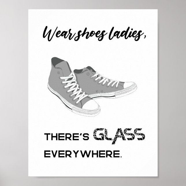 Tragen Schuhe Ladys Es gibt Glas Kamala Harris Poster (Vorne)