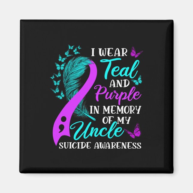 Tragen Sie Aquamarin in Erinnerung an meinen Onkel Magnet (Vorne)