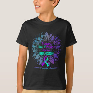 Tragen Sie Aquamarin Lila für Grandson Suizidpräve T-Shirt
