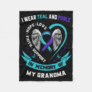 Tragen Sie Aquamarin und Lila für meine Oma Suicid Fleecedecke