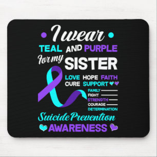 Tragen Sie Aquamarin und Lila für meine Schwester  Mousepad