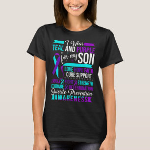 Tragen Sie Aquamarin und Lila für meine Sohn Suizi T-Shirt