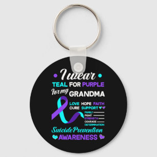Tragen Sie Aquamarin und Lila für meinen Oma Suizi Schlüsselanhänger