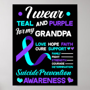 Tragen Sie Aquamarin und Lila für meinen Opa Suizi Poster