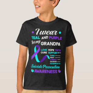 Tragen Sie Aquamarin und Lila für meinen Opa Suizi T-Shirt