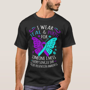 Tragen Sie Aquamarin und Lila glücklich Selbstmord T-Shirt