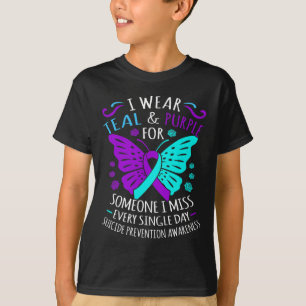 Tragen Sie Aquamarin und Lila glücklich Selbstmord T-Shirt