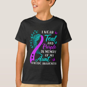 Tragen Sie Aquamarin und Lila in Erinnerung an mei T-Shirt