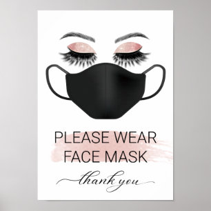 Tragen Sie bitte die Maske Beauty Salon Wellness-C Poster